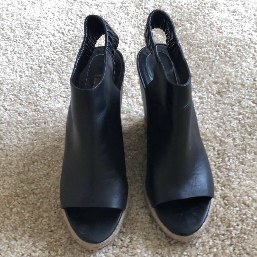 Balenciaga leather wedge espadrilles